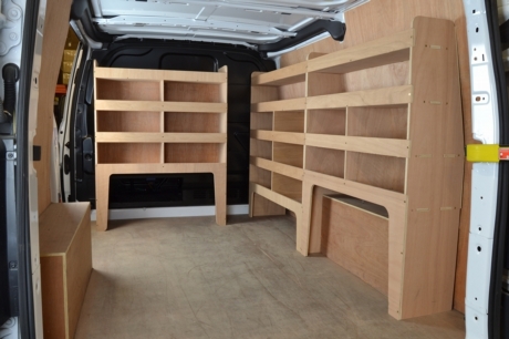 Ford Transit Custom 2013 to 2023 Plywood Offside van racking / Shelving unit - WRK47.53.57