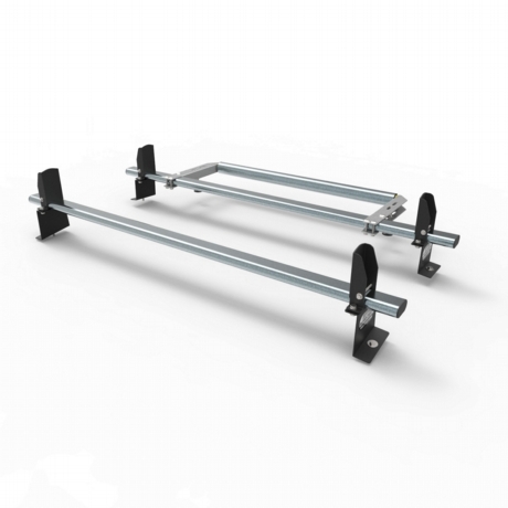 Peugeot Partner Aero-Tech 2 bar roof rack - load stops - rear roller 2008-2018 model vans (AT64LS+A30)