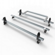 Peugeot Partner Aero-Tech 3 bar roof rack - load stops - rear roller 2008-2018 model vans only (AT65LS+A30)