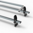 Fiat Doblo L1/L2 Aero-Tech 2 bar roof rack - load stops - rear roller 2010 onwards model (AT101LS+A30)