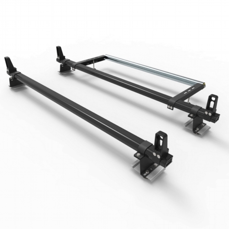 Aluminium Vauxhall Movano Roof Rack Aero-Pro 2 bar & load stops & roller 2010 On model (DM81LS+A30)