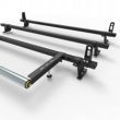 Ford Custom 2013 to 2023 Roof Rack Aluminium Stealth 3 bar load stops & roller (DM86LS+A30)