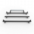 Ford Custom 2013 to 2023 Roof Rack Aluminium Stealth 3 bar load stops & roller (DM86LS+A30)