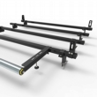 Mercedes Vito Roof Rack Aluminium Stealth 4 bar with load stops & roller (DM70LS+A30)