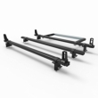 Peuegot Partner 2018 On Roof Rack ALUMINIUM Stealth 3 Bar & Load Stops & Roller (DM130LS+A30)