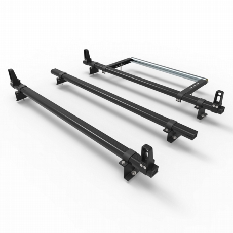 Peuegot Partner 2018 On Roof Rack ALUMINIUM Stealth 3 Bar & Load Stops & Roller (DM130LS+A30)