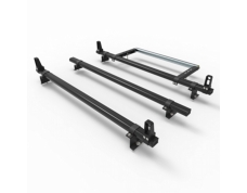 Peuegot Partner 2018 On Roof Rack ALUMINIUM Stealth 3 Bar & Load Stops & Roller (DM130LS+A30)