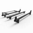 Peuegot Partner 2018 On Roof Rack ALUMINIUM Stealth 3 Bar & Load Stops & Roller (DM130LS+A30)