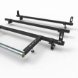 Toyota Proace City Roof Rack ALUMINIUM Stealth 3 Bar & Load Stops & Roller (DM130LS+A30)