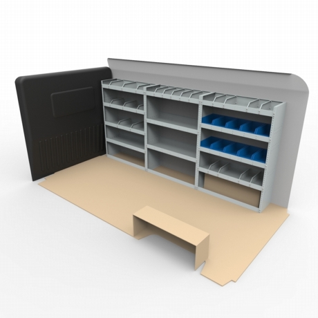 Citroen Relay LWB Steel Van Racking - 1.5m High Extra Tall Shelving Package - HSK5.6.13