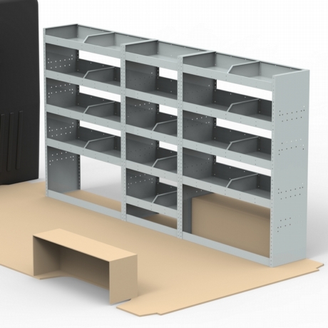 Citroen Relay LWB Steel Van Racking 1.5m Tall Shelving Package - HSK1.5.5