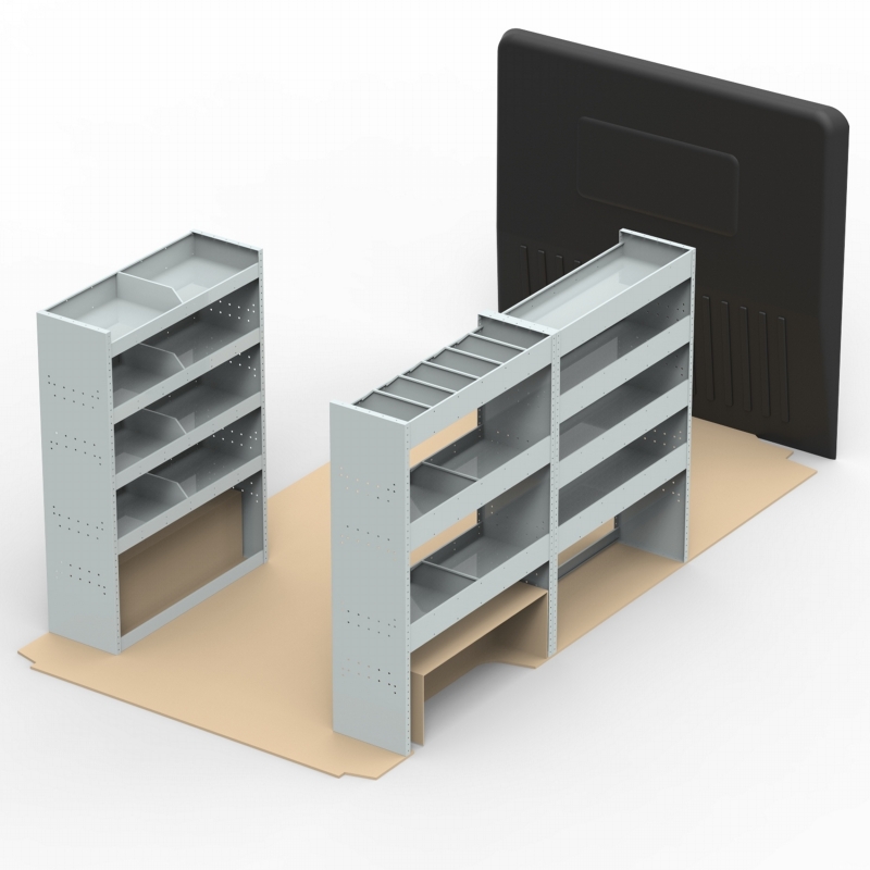 Vauxhall Movano MWB Steel Van Racking 1.5m Tall Shelving Package ...