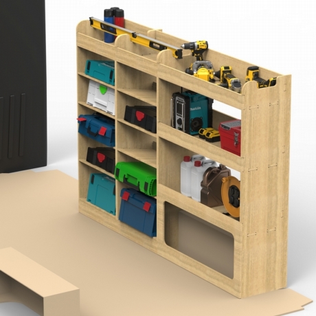 Mercedes Sprinter Plywood Van Racking 1.5m Tall Shelving Package - HRK2.7.7