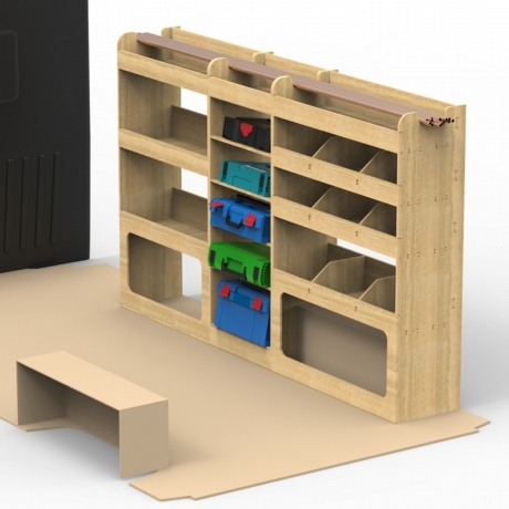 Mercedes Sprinter Plywood Van Racking 1.5m Tall Shelving Package - HRK4.7.8