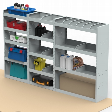 Fiat Ducato Steel Van Racking 1.5m High Extra Tall Shelving Package - HSK13.24.25