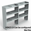 MAN TGE Steel Van Racking 1.5m High Extra Tall Shelving Package - HSK13.13
